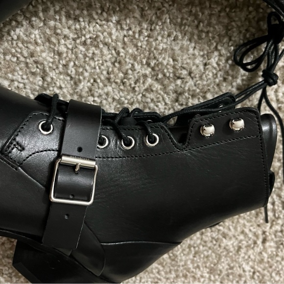NEW All Saints Leather Katy Booties Black 7 - Picture 11 of 16